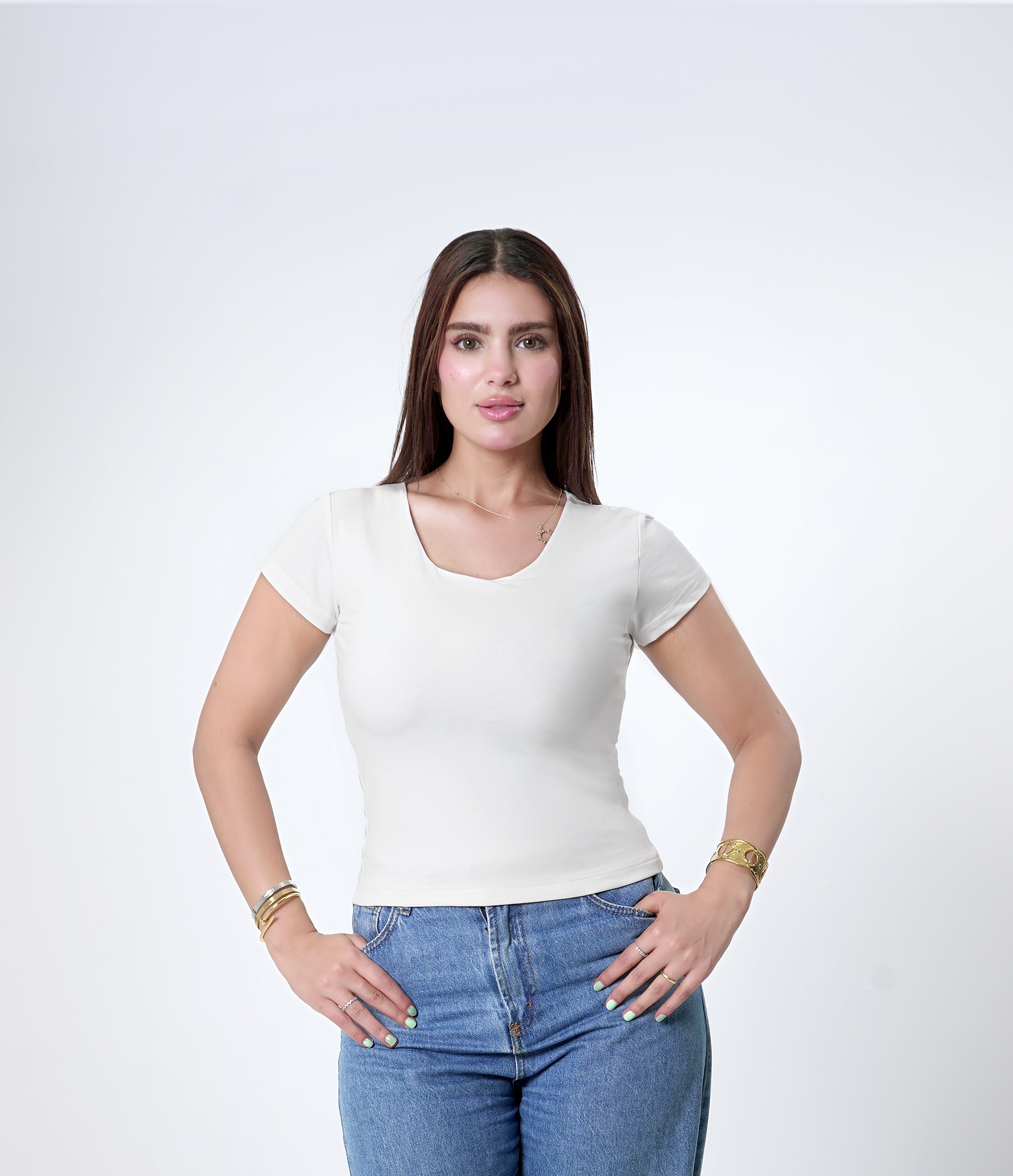 COTTON WIDE NECK SHORT SLEEVE