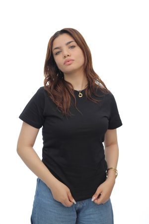 WOMEN'S BASIC BLACK T-SHIRT