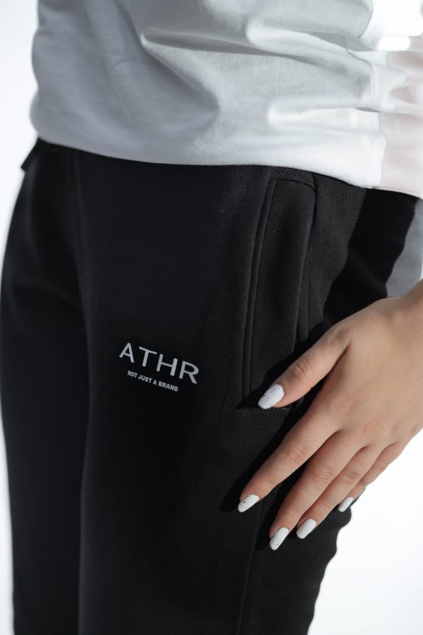 ⁦BLACK SWEATPANTS REGULAR FIT⁩ - الصورة ⁦3⁩