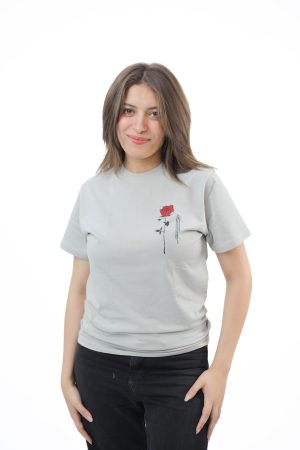 GRAY T-SHIRT FLOWER