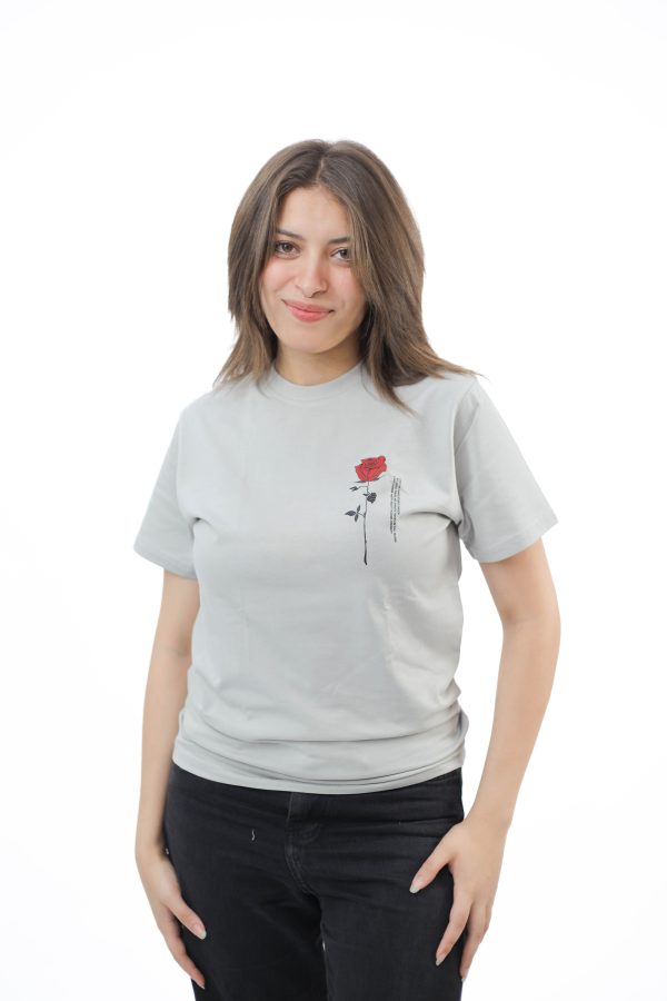 GRAY T-SHIRT FLOWER