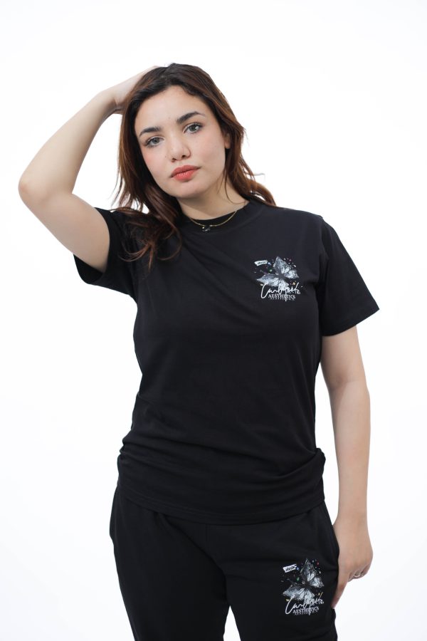 ⁦BLACK T-SHIRT BUTTERFLY⁩ - الصورة ⁦2⁩