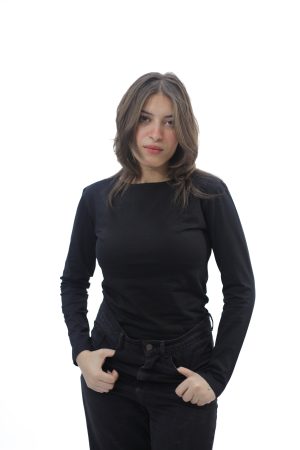 ROUND NECK LONG SLEEVE ( BLACK )