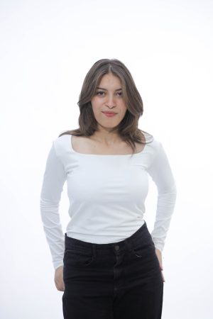 SQUARE NECK LONG SLEEVE ( OFF WHITE )